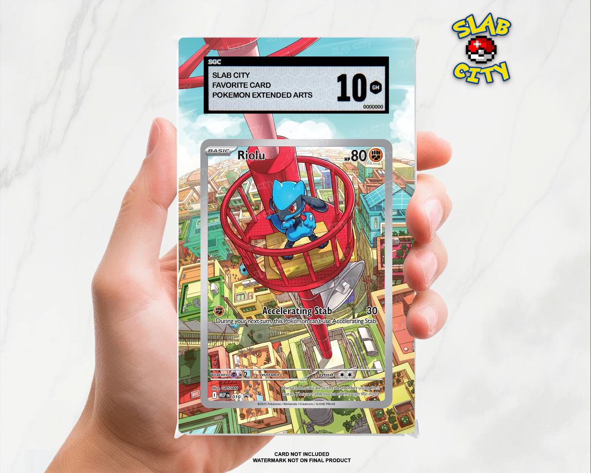 Riolu #10 Mega Evolution Promo SGC graded slab insert; card not included, watermark not on final product