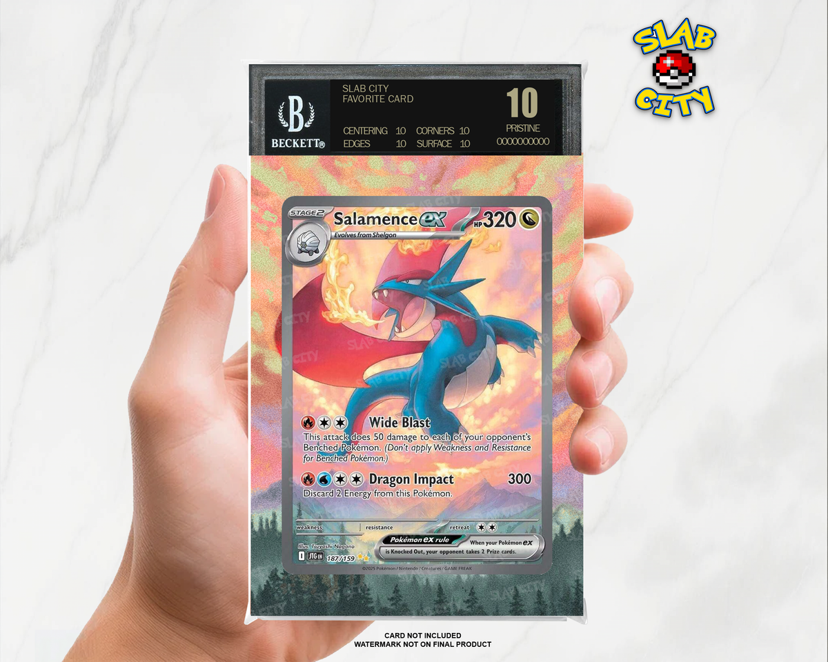 Salamence ex #187/159 Journey Together BGS graded slab insert; card not included, watermark not on final product