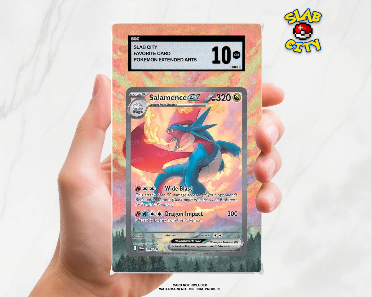 Salamence ex #187/159 Journey Together SGC graded slab insert; card not included, watermark not on final product