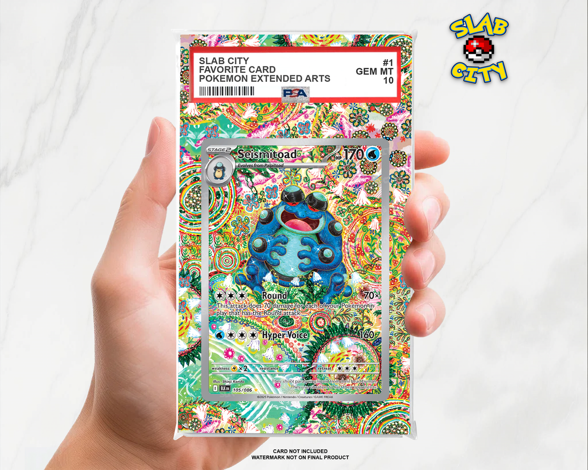 Seismitoad #105/86 Black Bolt PSA graded slab insert; card not included, watermark not on final product