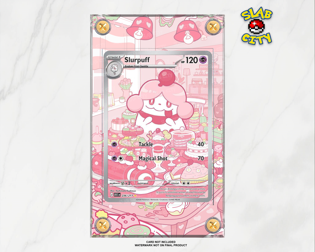 Slurpuff #236 Ascended Heroes raw card display case; card not included, watermark not on final product