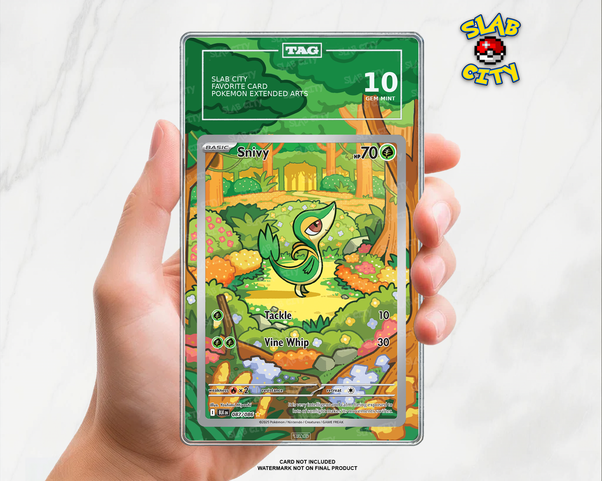 Snivy #87/86 Black Bolt TAG graded slab insert; card not included, watermark not on final product