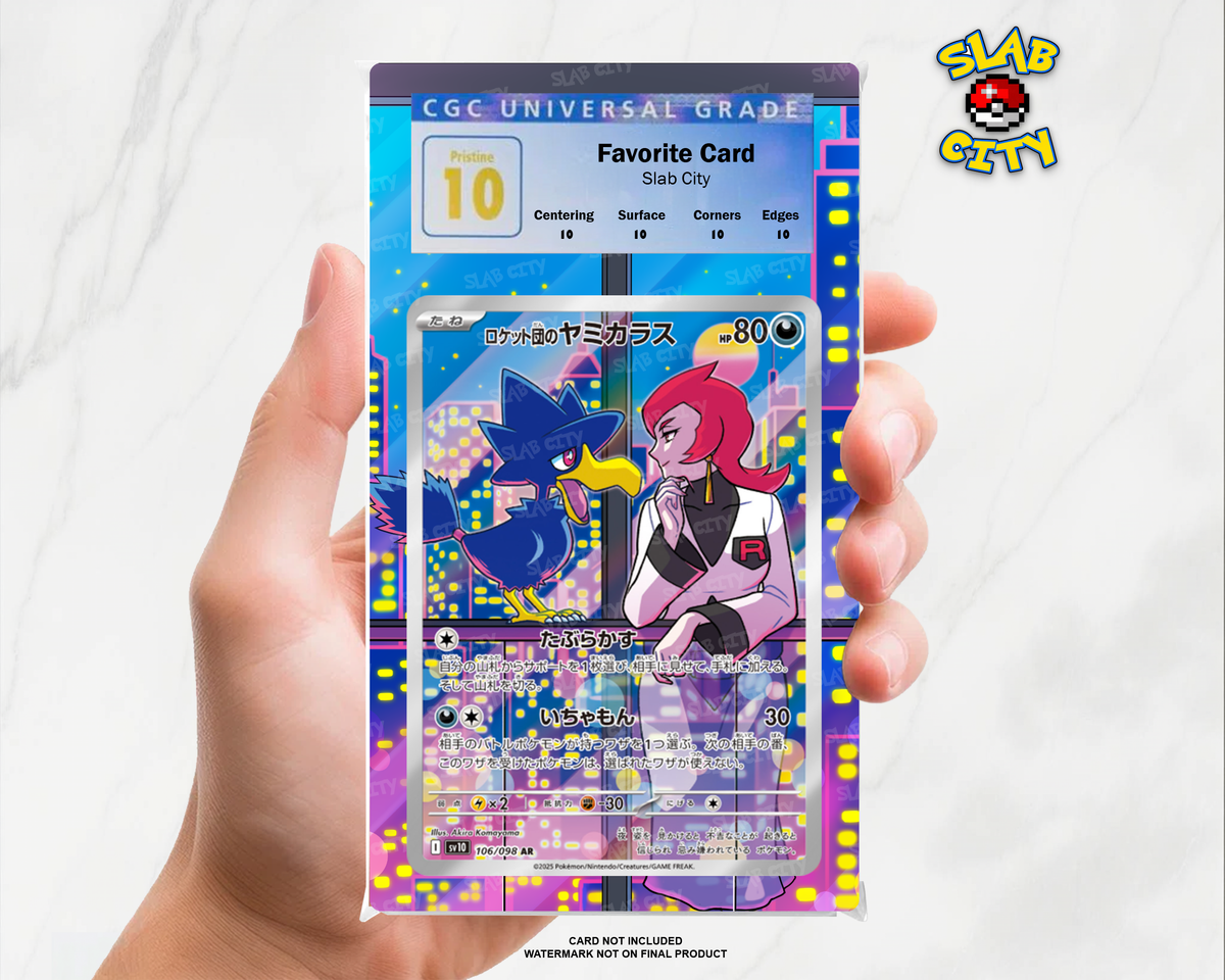 Team Rocket's Murkrow #200/182 Destined Rivals CGC graded slab insert; card not included, watermark not on final product