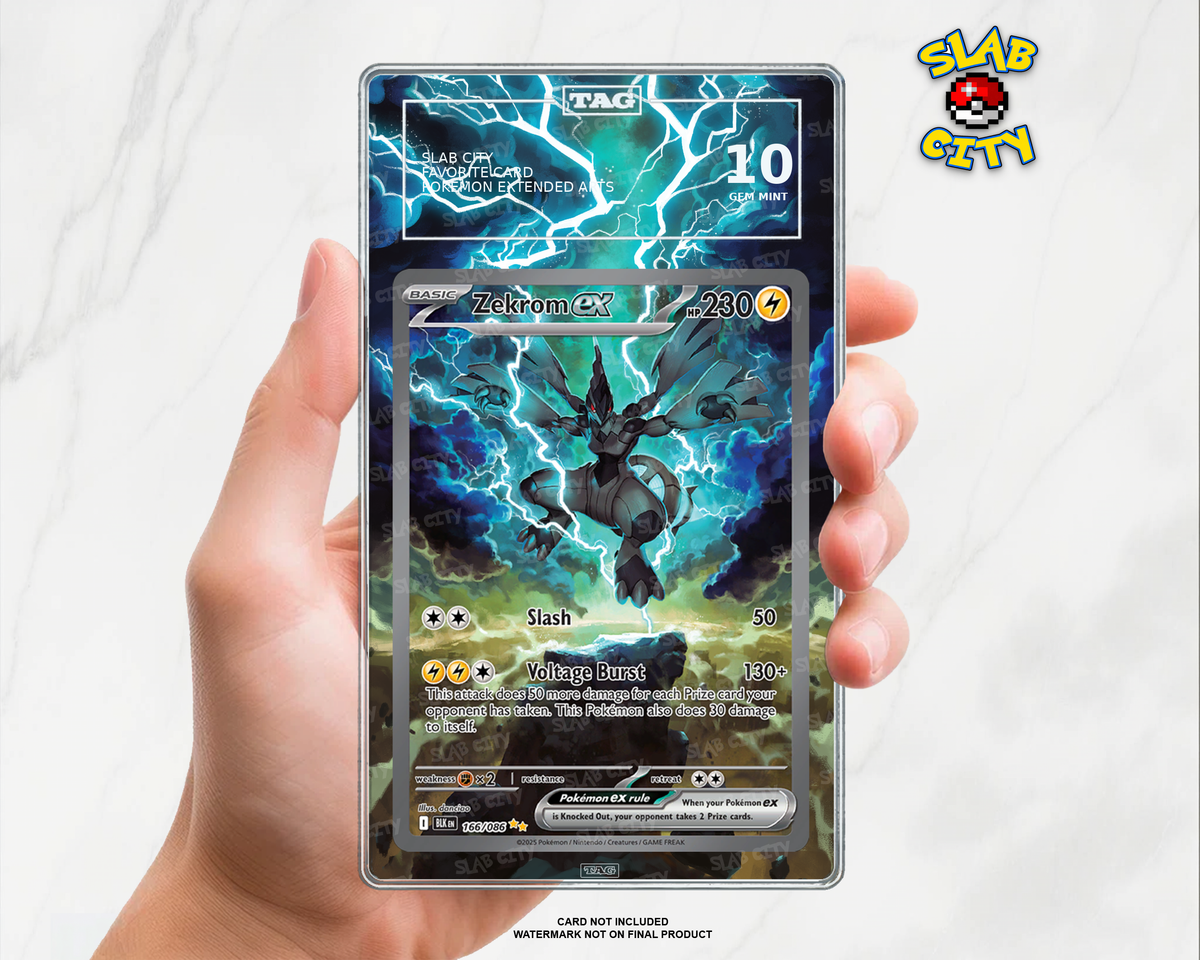 Zekrom ex #166/86 Black Bolt TAG graded slab insert; card not included, watermark not on final product