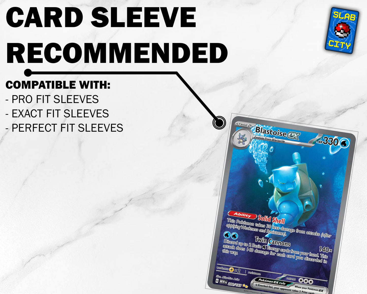 Blastoise EX #200 SIR Pokémon 151 - Extended Artwork Pokémon Card Display Case