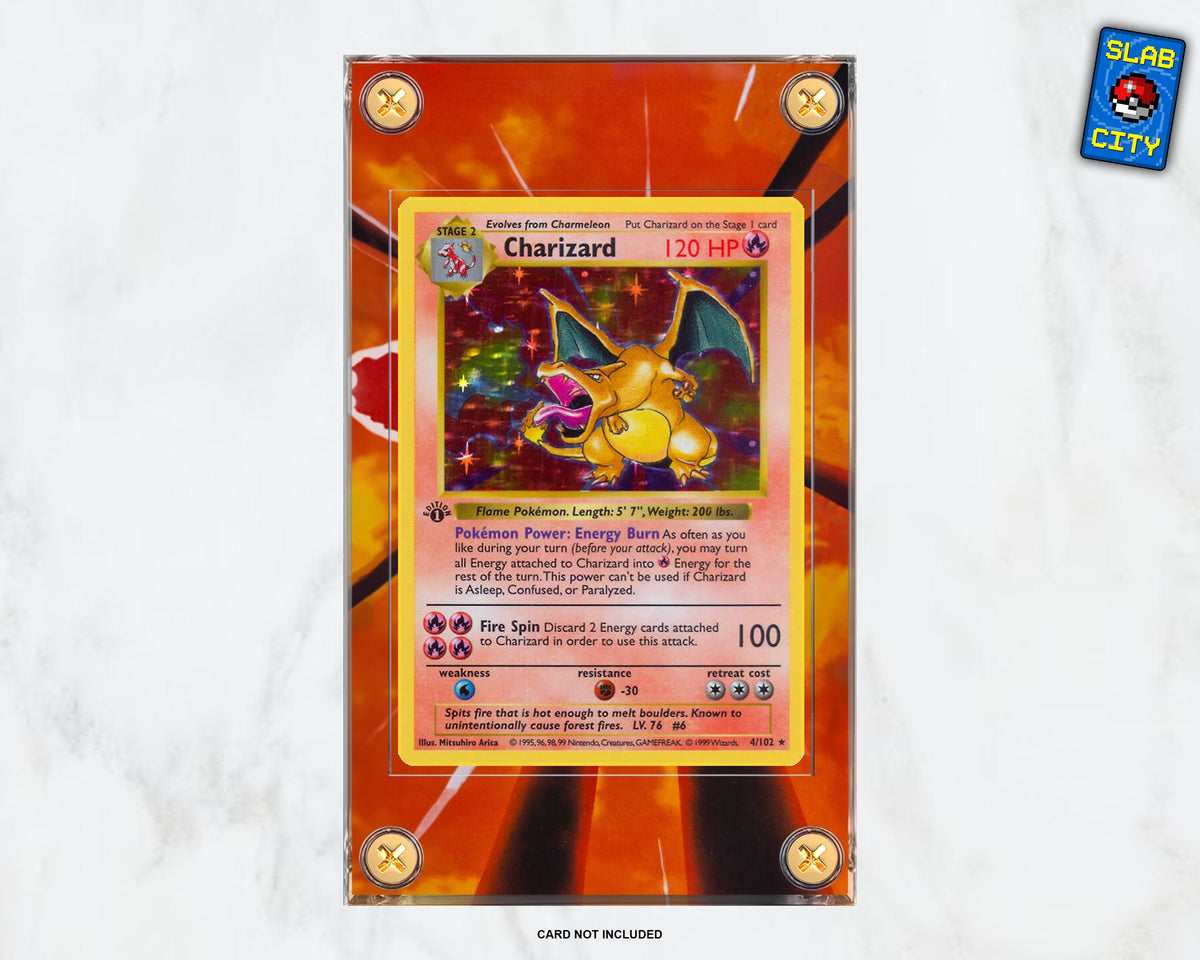 Charizard Base Set Extended Art Pokémon Card Display Case