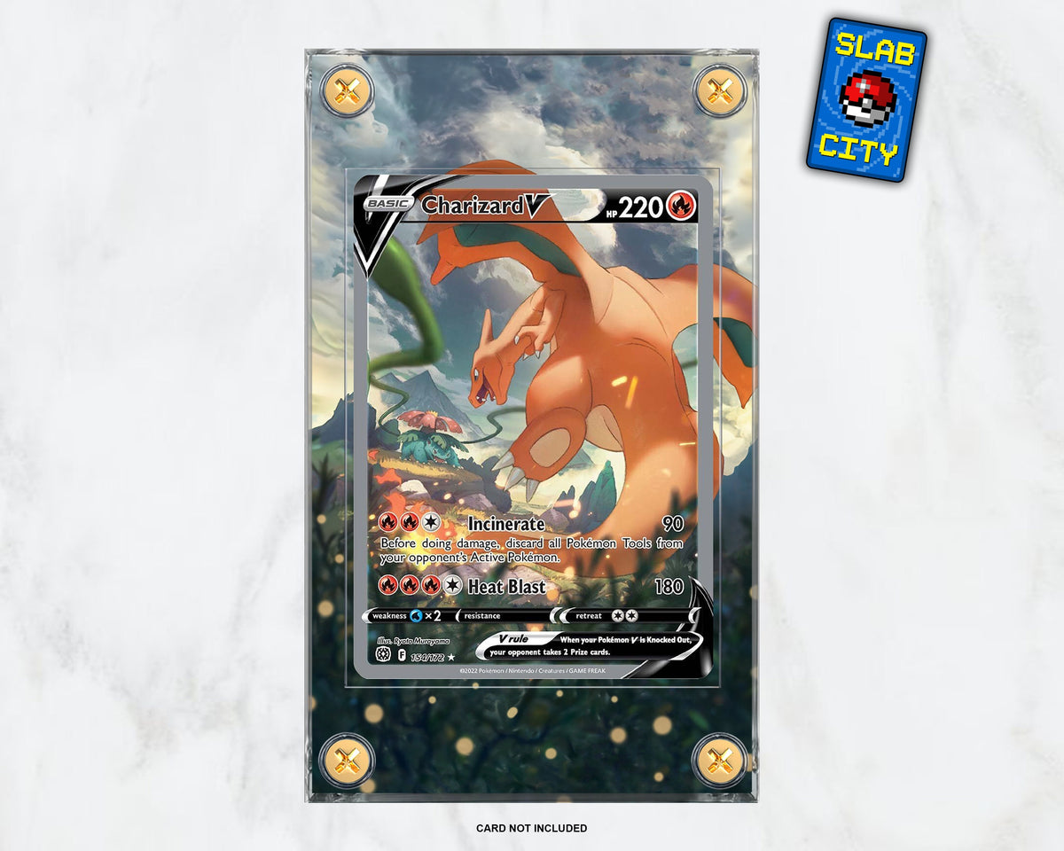 Charizard V #154 Brilliant Stars Extended Art Pokémon Card Display Case