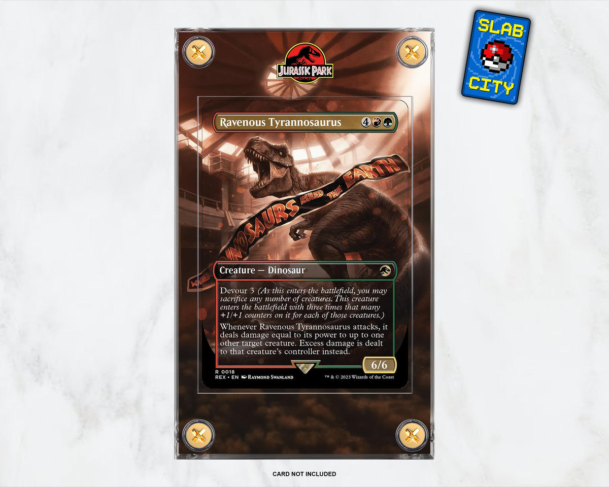 Ravenous Tyrannosaurus Jurassic World Extended Art MTG Card Display Case