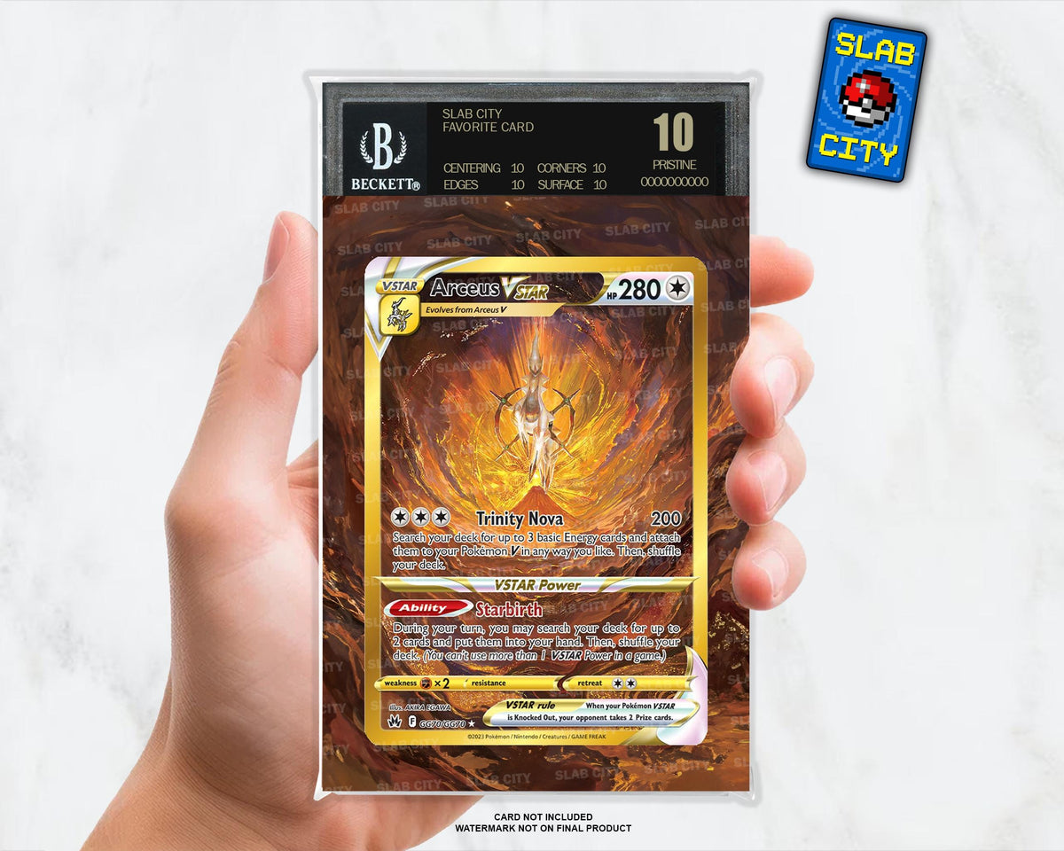 Arceus VSTAR GG70 Crown Zenith Extended Art Insert for Graded Card Slabs