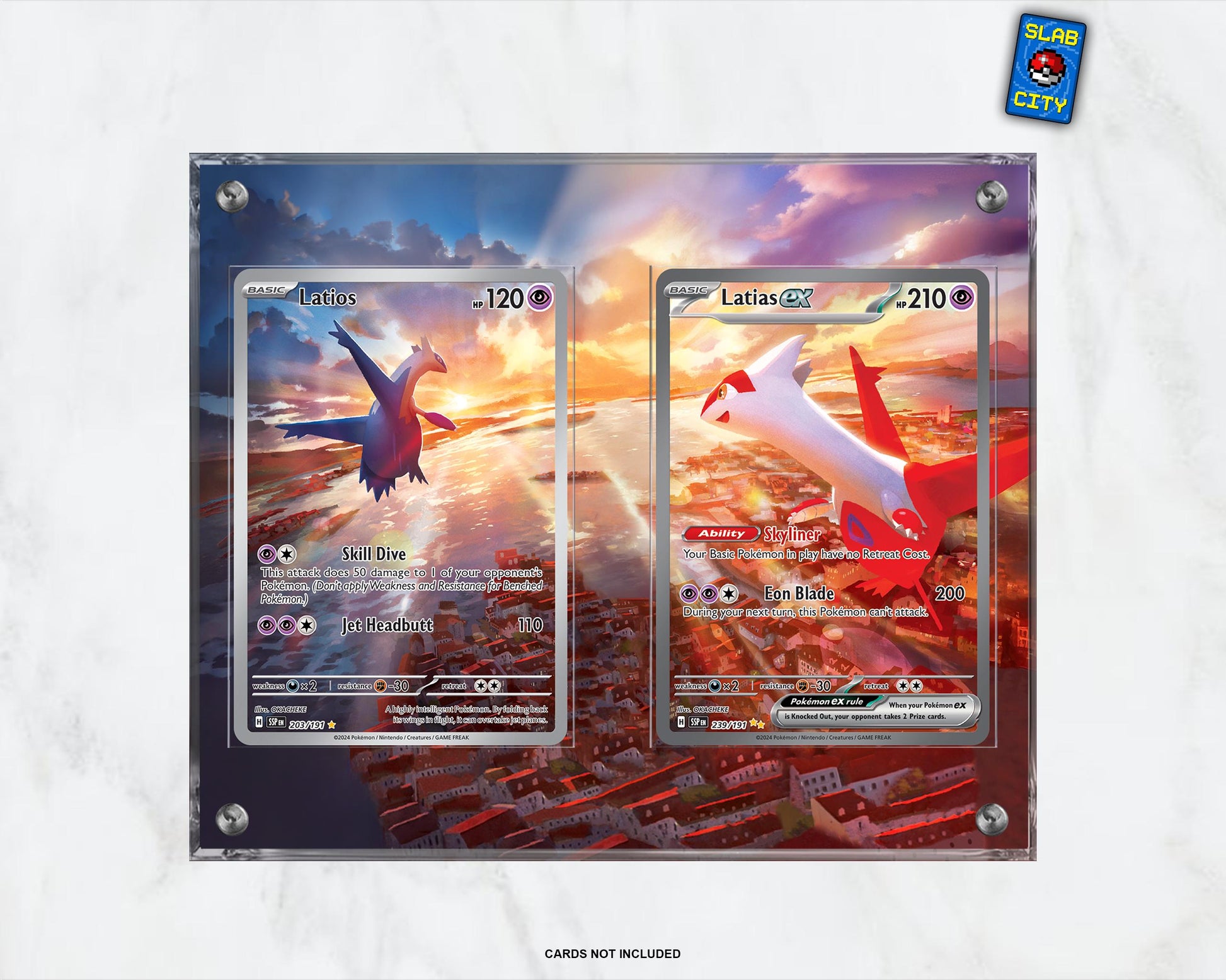 Latios and Latias Surging Sparks - Extended Artwork Pokémon Card Display Case