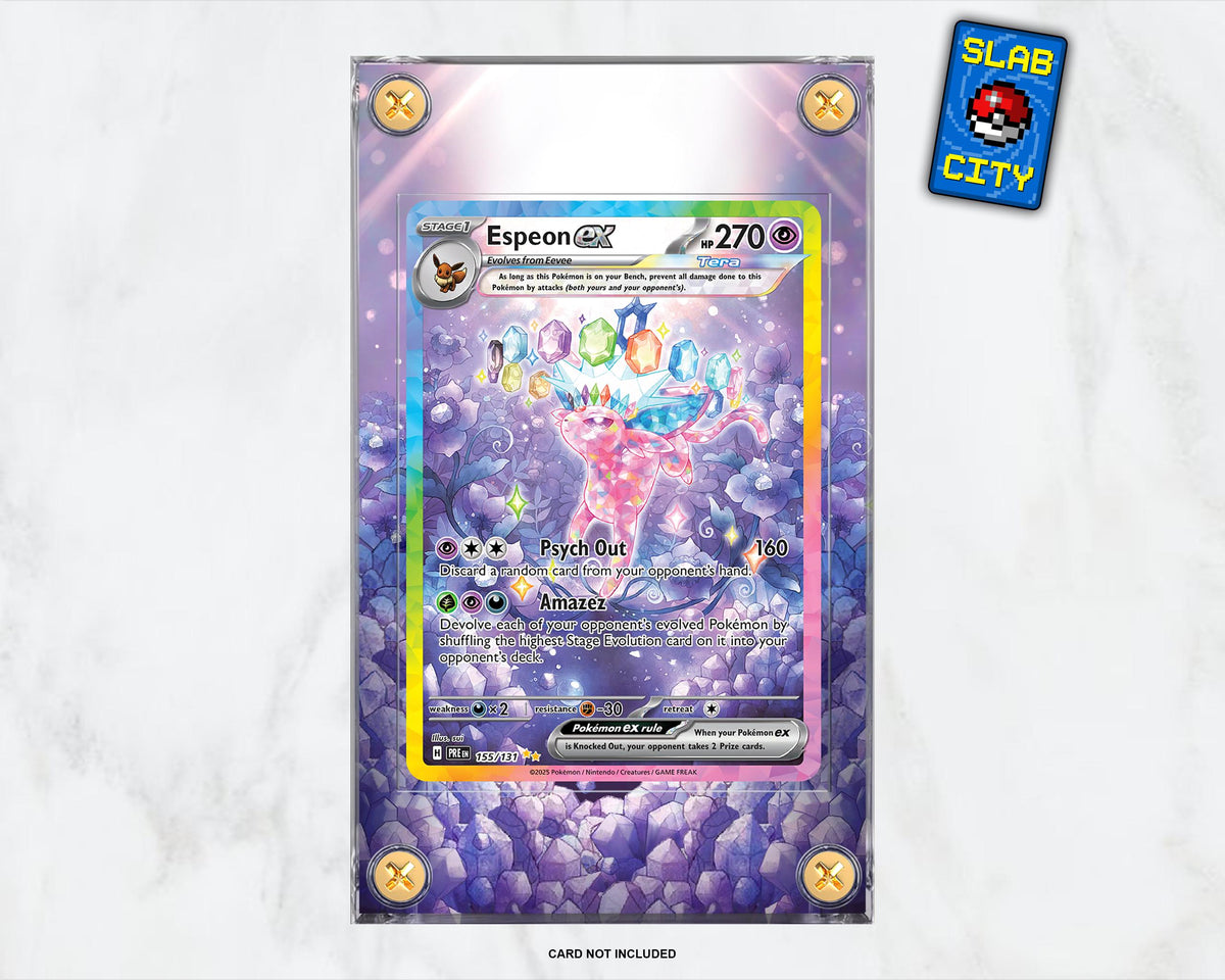 Espeon EX #155 Prismatic Evolutions Extended Art Pokémon Card Display Case