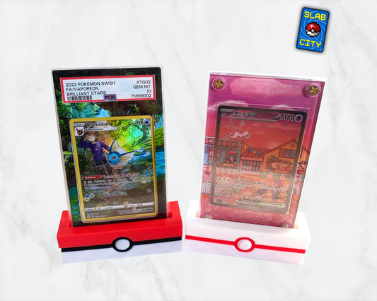 3D-Printed Pokéball Card Display Stand for PSA Slabs & Extended Art Cases