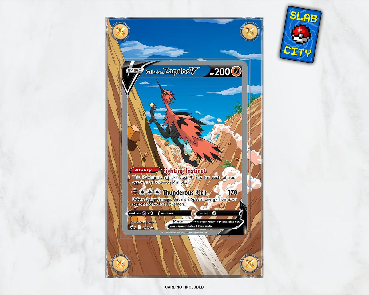 Galarian Zapdos V #174 Chilling Reign Extended Art Pokémon Card Display Case
