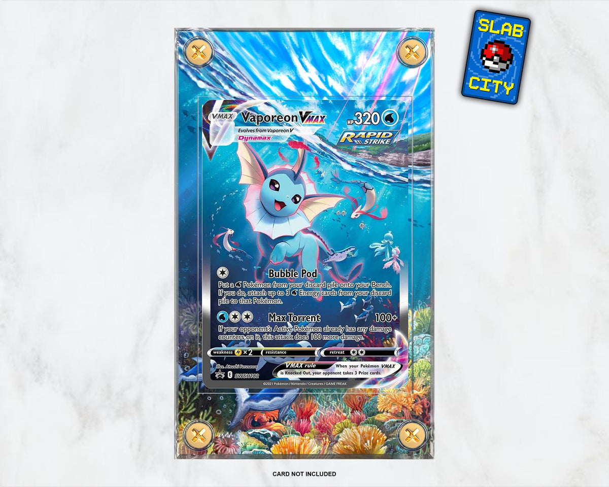 Vaporeon VMAX SWSH #182 Extended Art Pokémon Card Display Case