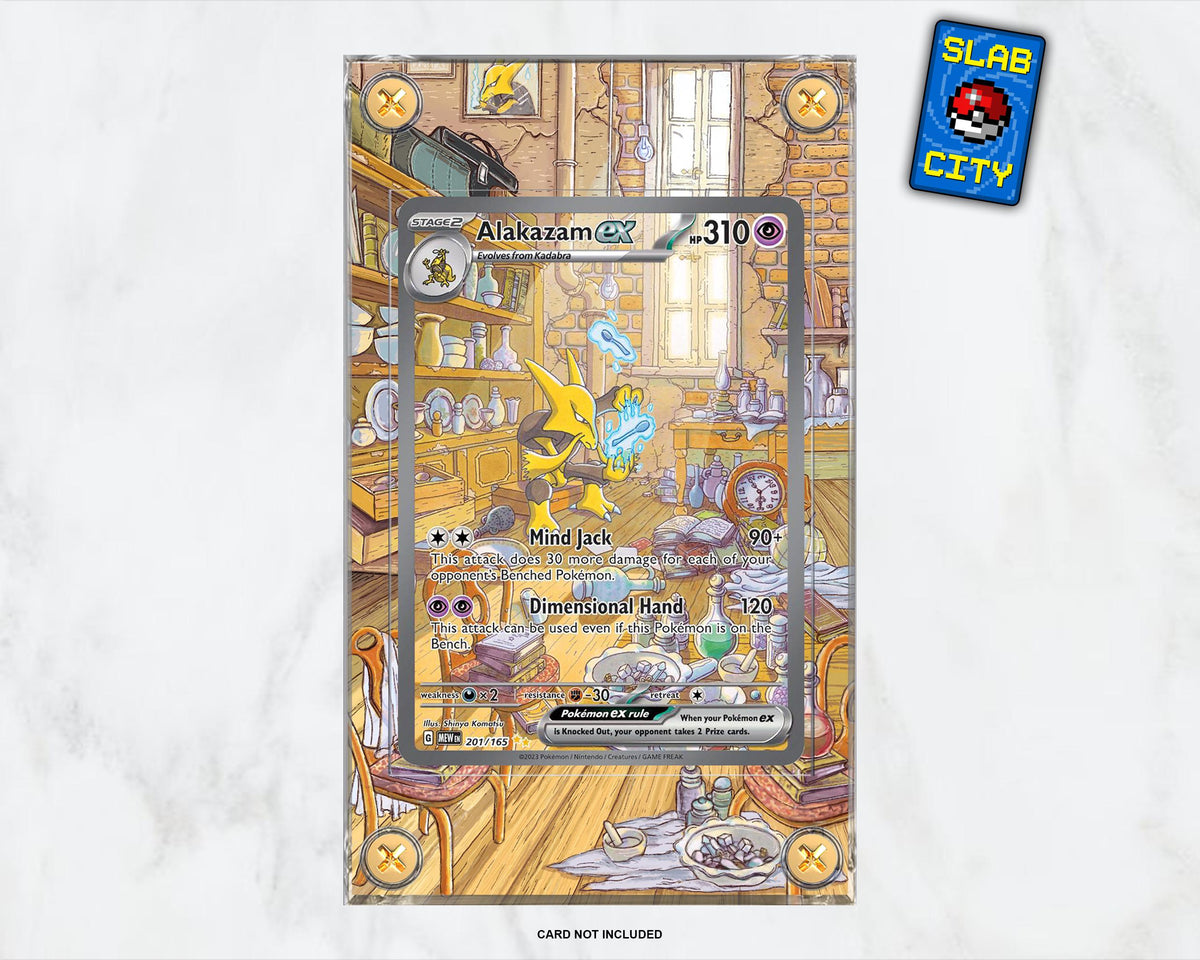 Alakazam ex #201 Pokémon 151 Extended Art Pokémon Card Display Case