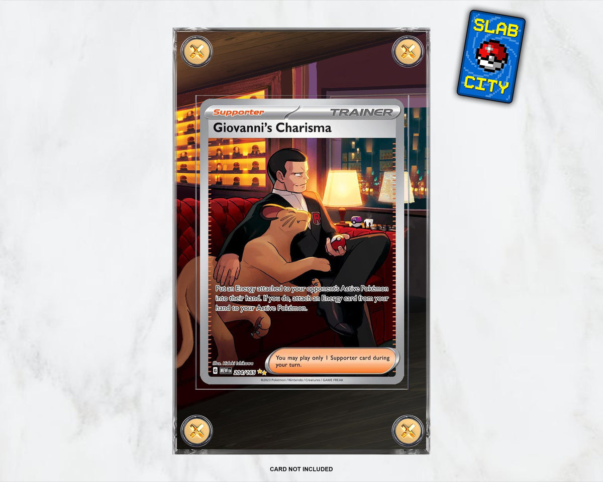 Giovanni's Charisma #204 Pokémon 151 Extended Art Pokémon Card Display Case