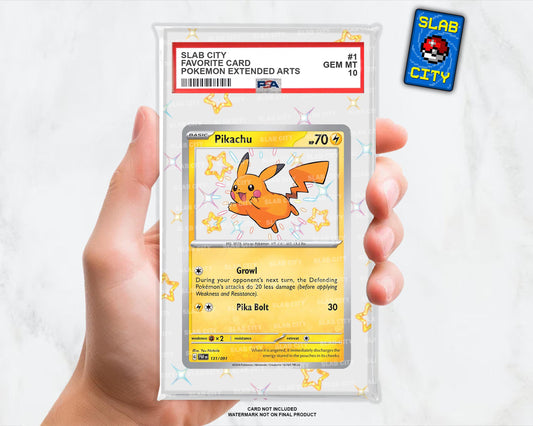 Shiny Rare Variant Paldean Fates Extended Art Insert for Graded Card Slabs