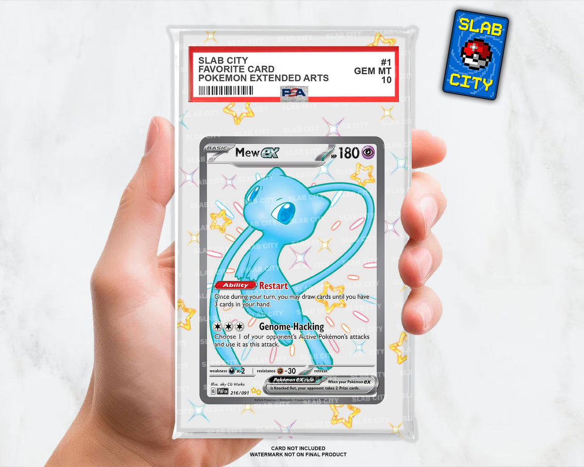 Shiny Rare Variant Paldean Fates Extended Art Insert for Graded Card Slabs