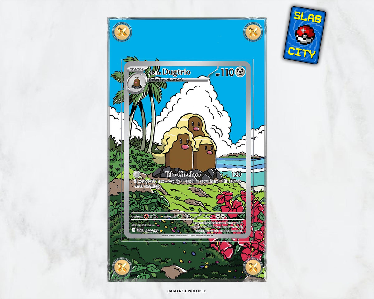 Alolan Dugtrio #208 Surging Sparks Extended Art Pokémon Card Display Case