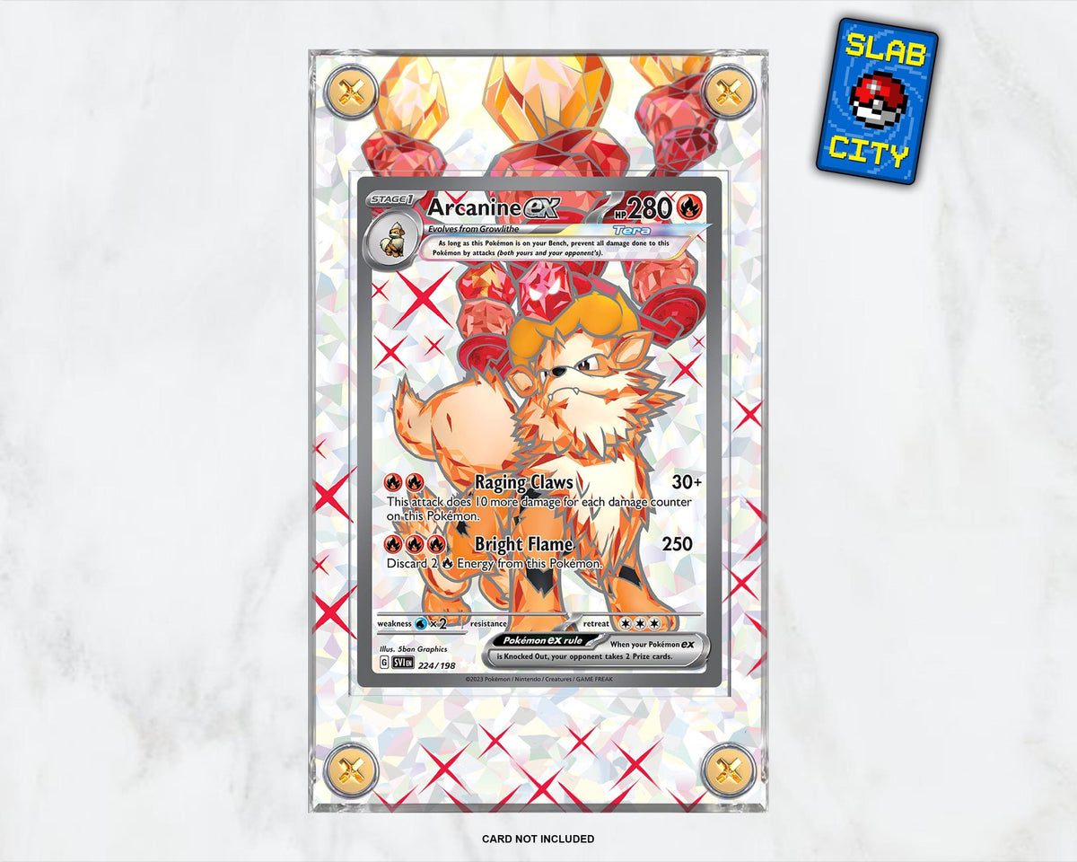 Arcanine ex #224 Scarlet & Violet Extended Art Pokémon Card Display Case