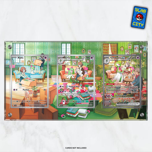 Ralts, Kirlia & Gardevoir ex 3-Card Extended Art Pokémon Display Case