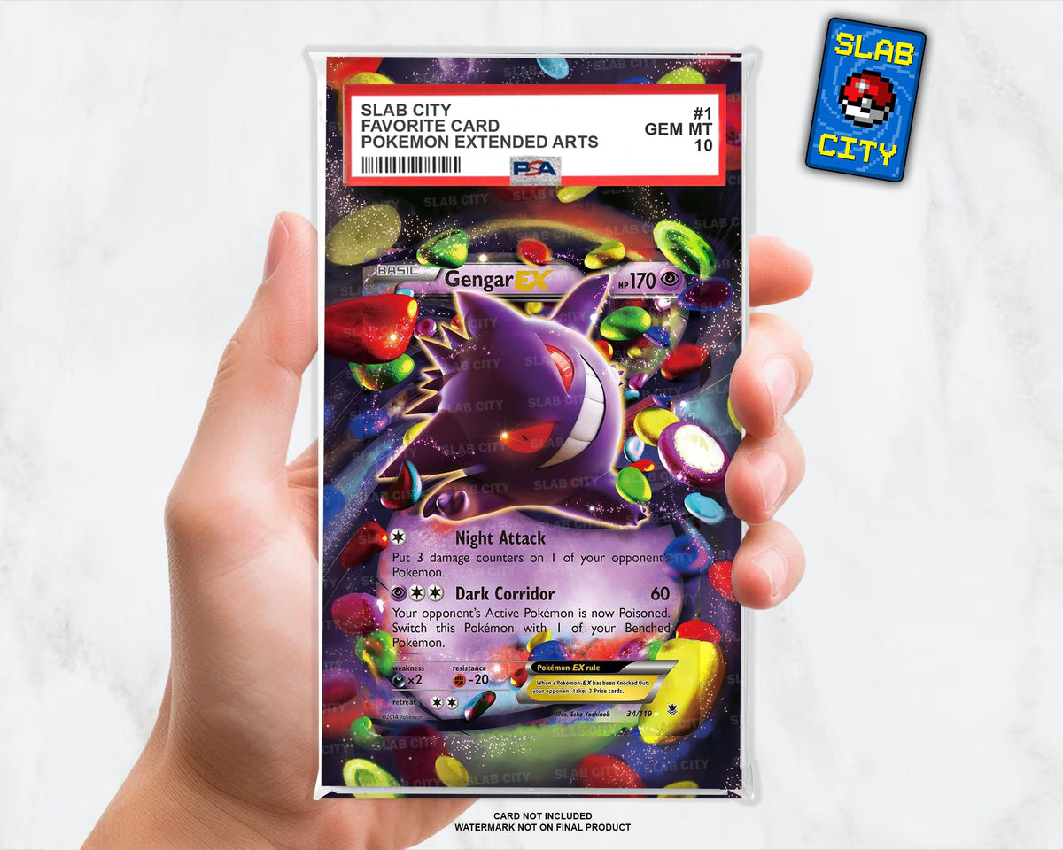 Gengar EX #34 Phantom Forces Extended Art Insert for Graded Card Slabs