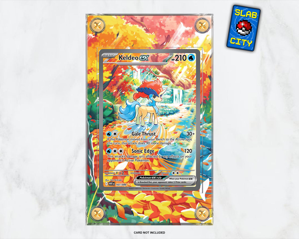 Keldeo ex #167 White Flare Extended Art Pokémon Card Display Case