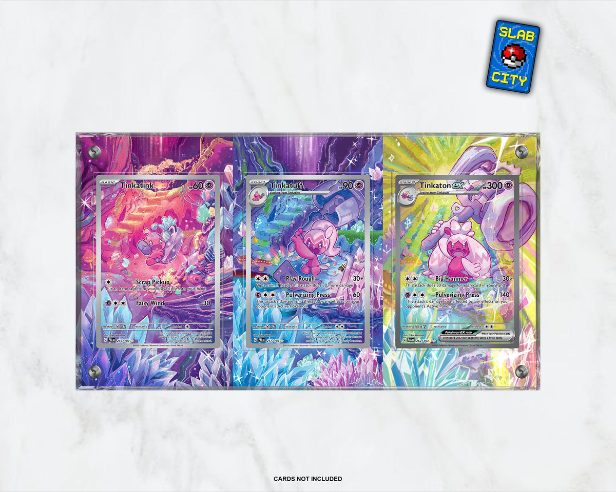 Tinkatink, Tinkatuff & Tinkaton ex 3-Card Extended Art Pokémon Display Case