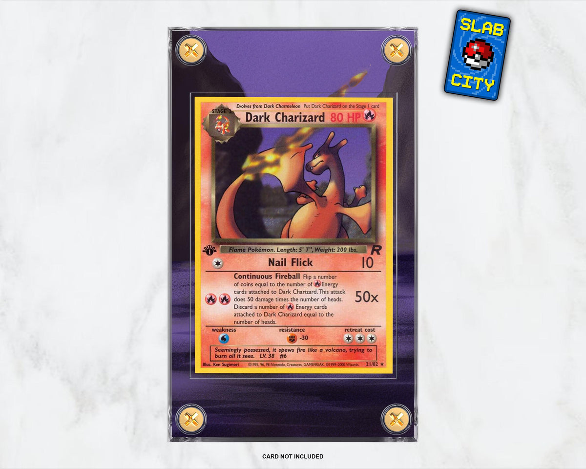 Dark Charizard #21 Team Rocket Extended Art Pokémon Card Display Case