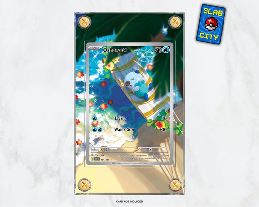 Oshawott #105 White Flare Extended Art Pokémon Card Display Case