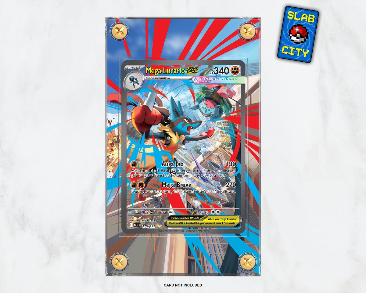 Mega Lucario EX #179 Mega Evolution Extended Art Pokémon Card Display Case