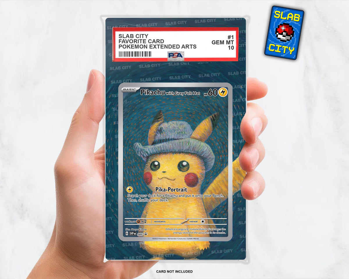 Pikachu with Grey Felt Hat #85 Promo Extended Art Insert for Graded Card Slabs