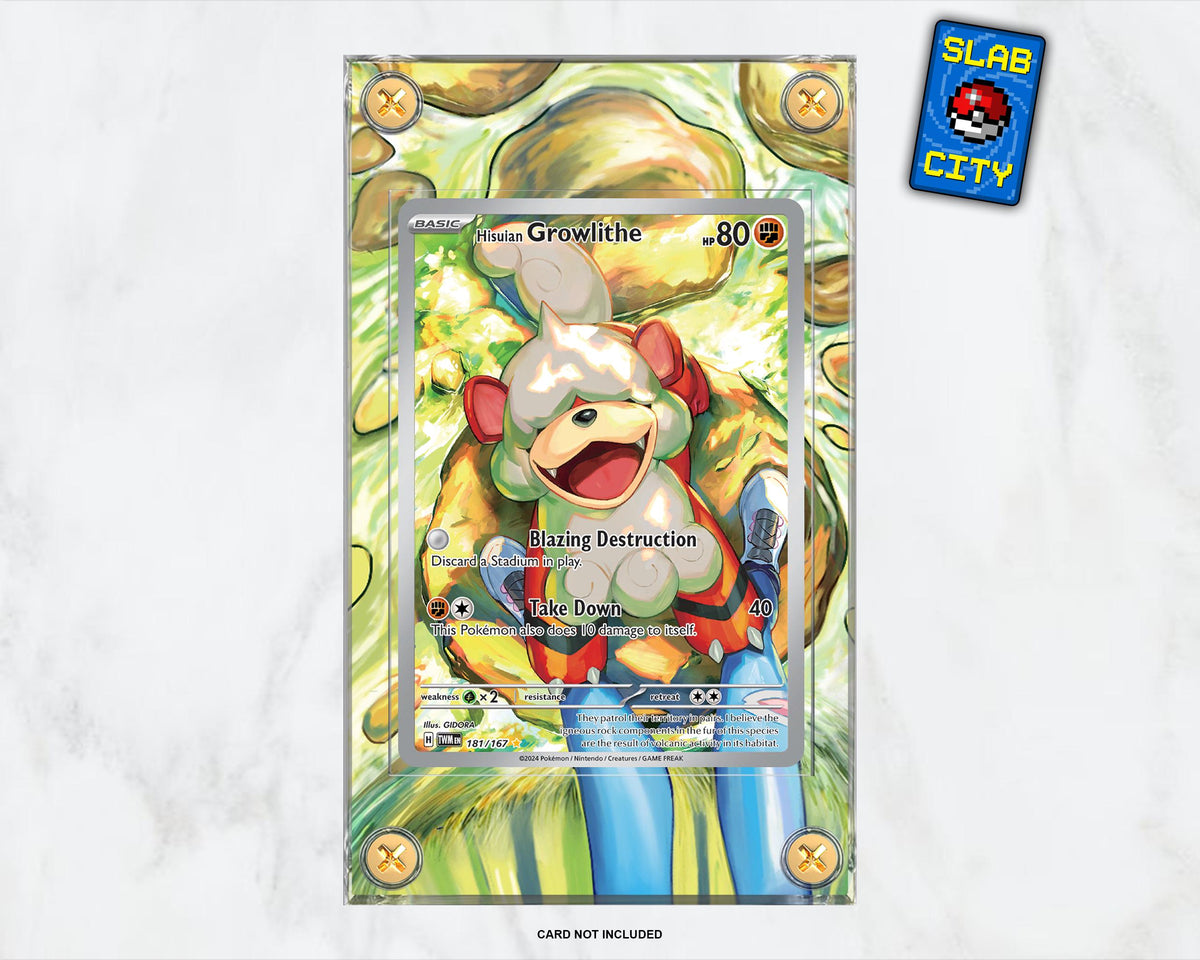 Hisuian Growlithe #220 Twilight Masquerade Extended Art Pokémon Display Case