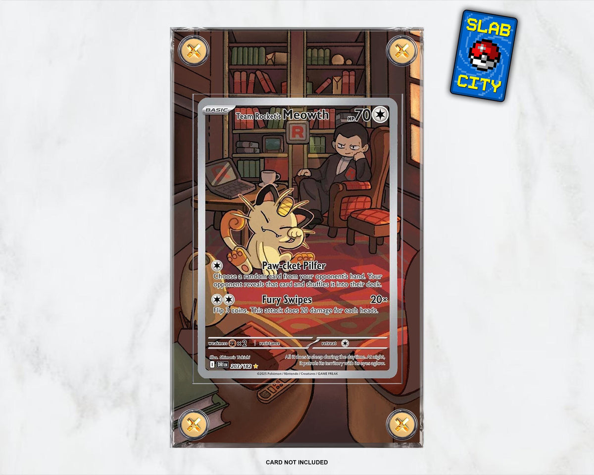 Meowth #203 Destined Rivals Extended Art Pokémon Card Display Case