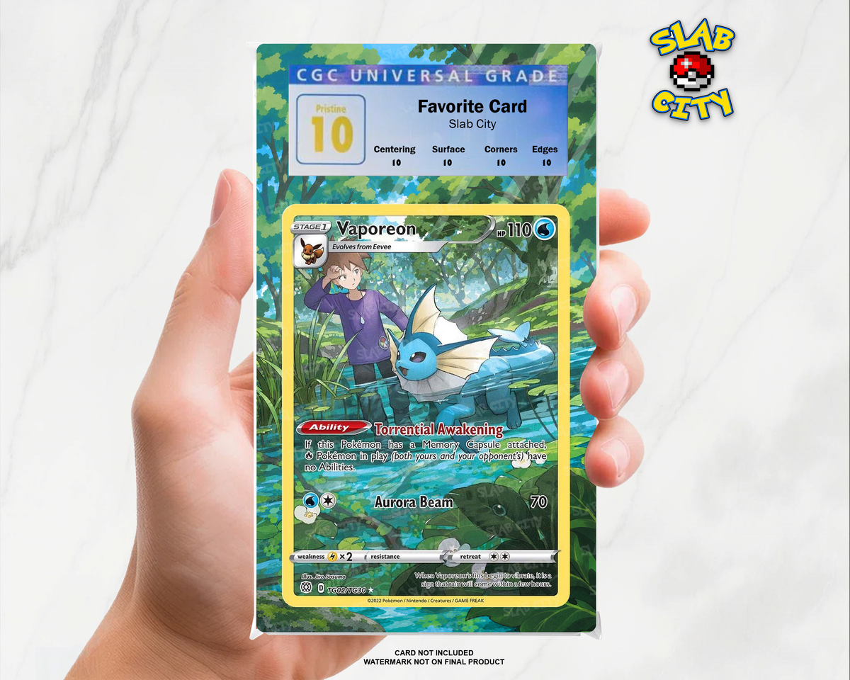 Vaporeon TG02/TG30 Brilliant Stars extended art CGC graded slab insert