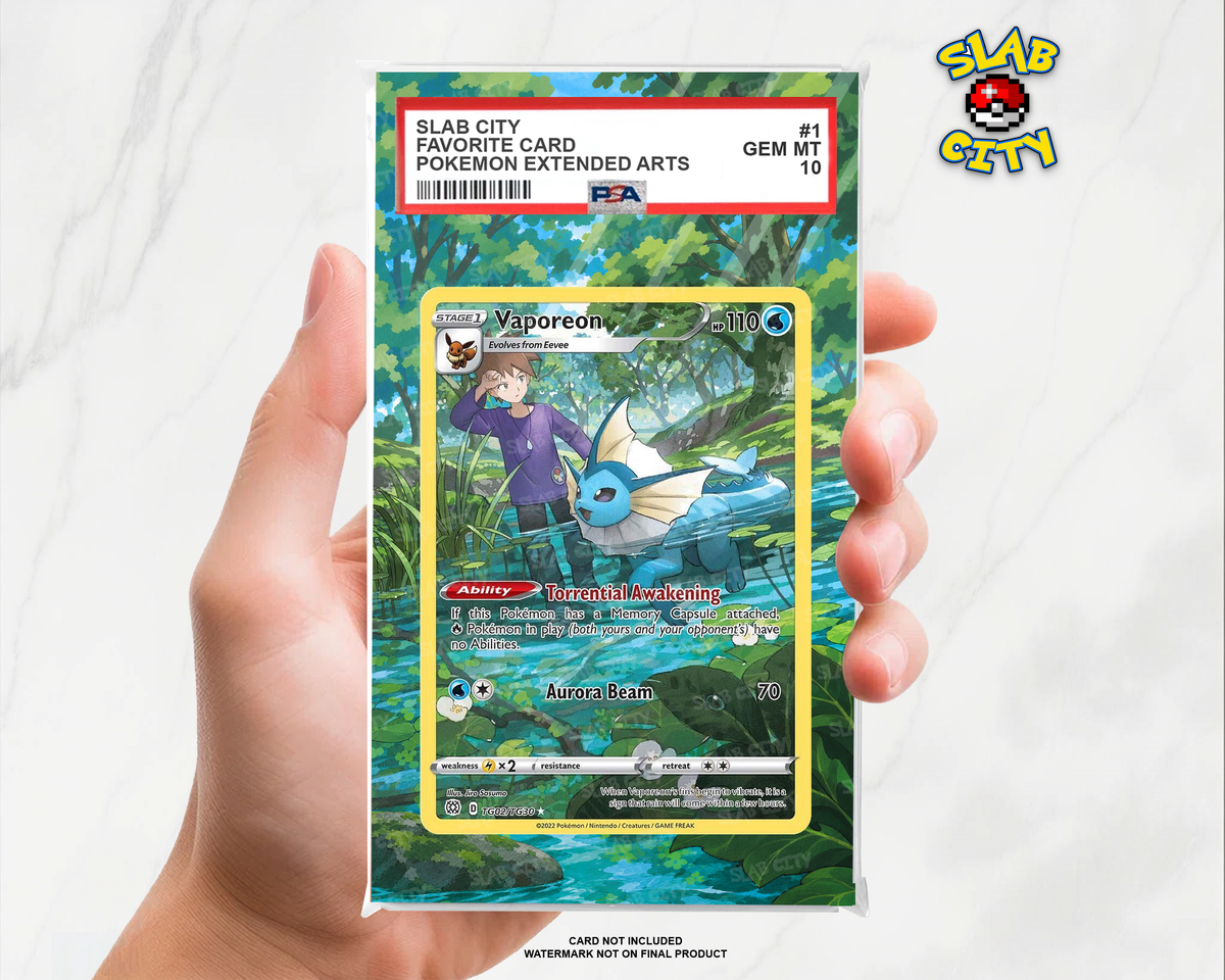 Vaporeon TG02/TG30 Brilliant Stars extended art PSA graded slab insert