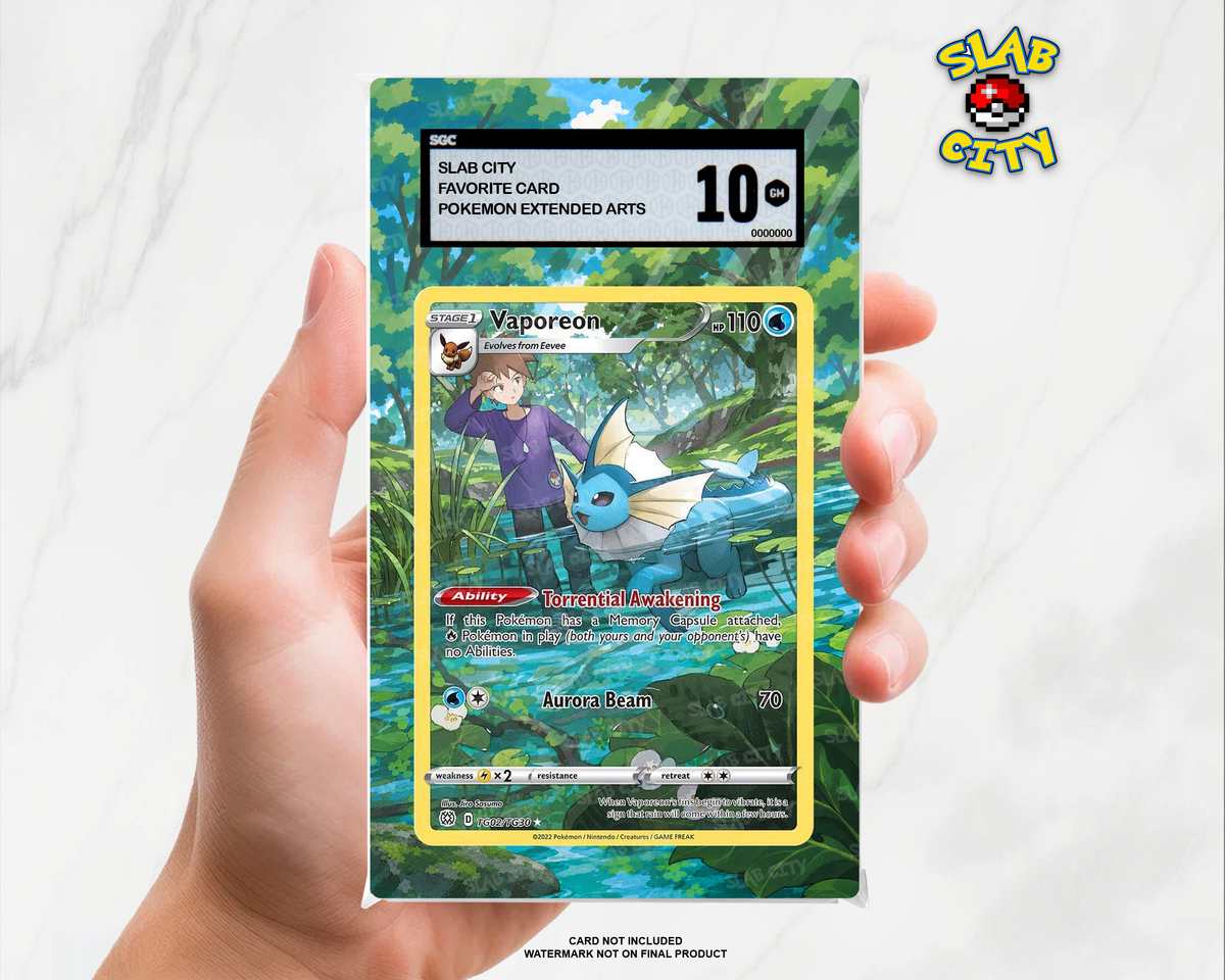 Vaporeon TG02/TG30 Brilliant Stars extended art SGC graded slab insert